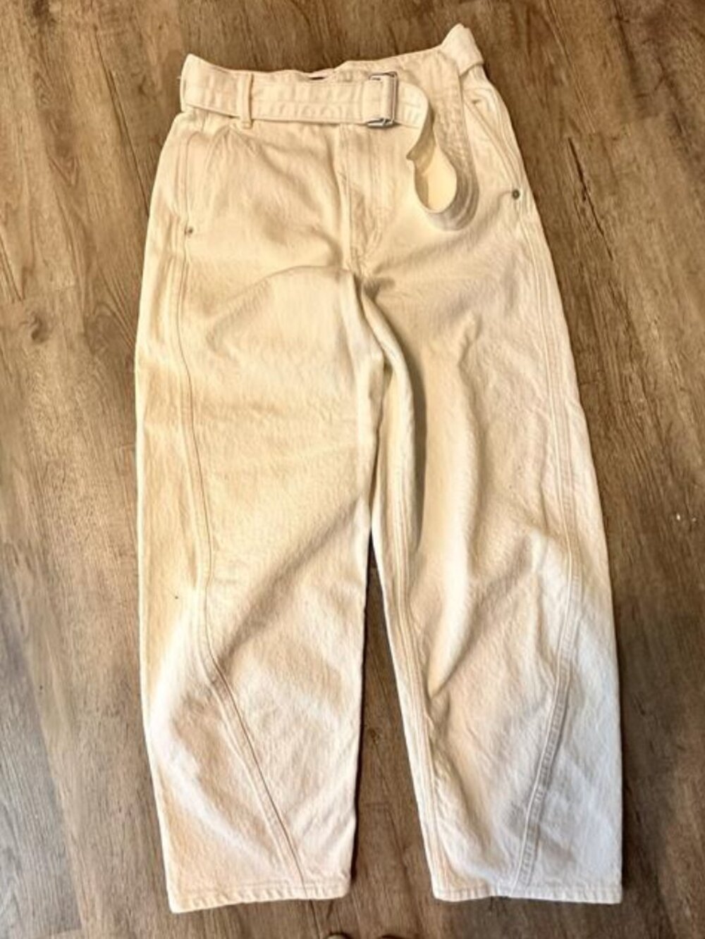Levi's Made Crafted Jeans Barrel Belt Crop White Women